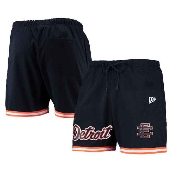 Men's Detroit Tigers Navy Mesh Shorts 001 - Click Image to Close